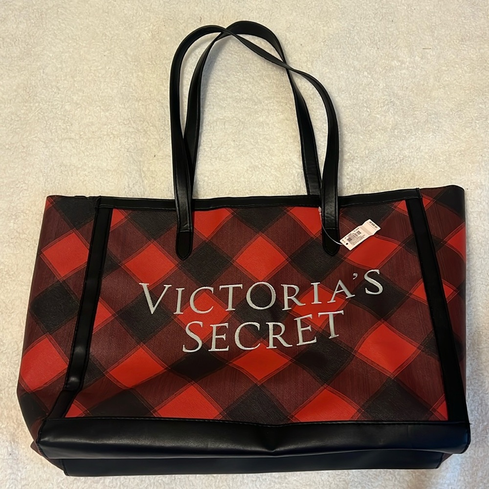 Victoria’s Secret Plaid Tote | Tote Bag | Christmas Tote Bag